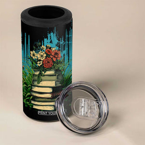 Vintage Stack Of Books 4 in 1 Can Cooler Tumbler Personalized TS04 Print Your Wear