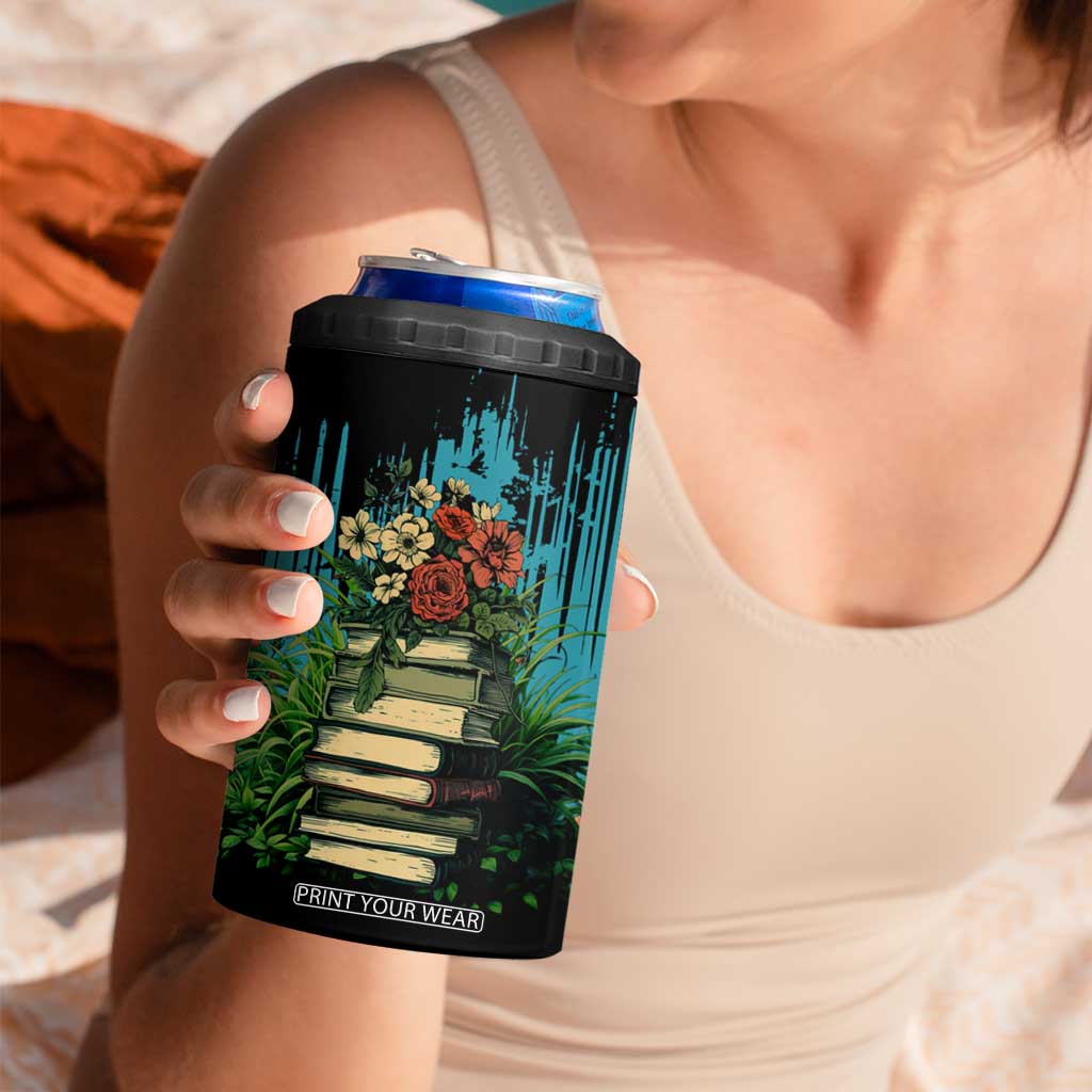 Vintage Stack Of Books 4 in 1 Can Cooler Tumbler Personalized TS04 Print Your Wear