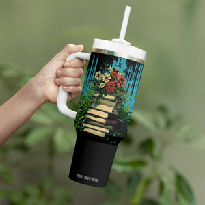 Vintage Stack Of Books Tumbler With Handle Personalized TS04 Print Your Wear