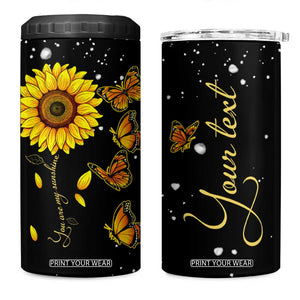 Sunflower Butterfly 4 in 1 Can Cooler Tumbler Personalized TS04 One Size: 16 oz Multicolor Print Your Wear