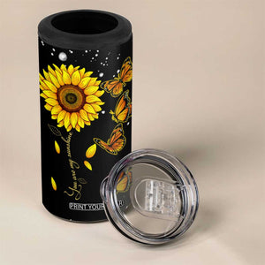 Sunflower Butterfly 4 in 1 Can Cooler Tumbler Personalized TS04 Print Your Wear