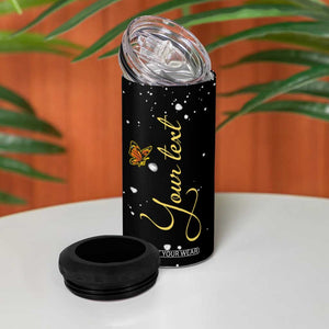 Sunflower Butterfly 4 in 1 Can Cooler Tumbler Personalized TS04 Print Your Wear