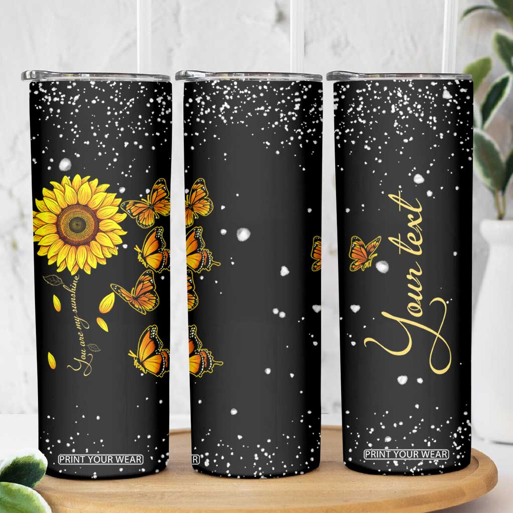 Sunflower Butterfly Skinny Tumbler Personalized TS04 Print Your Wear