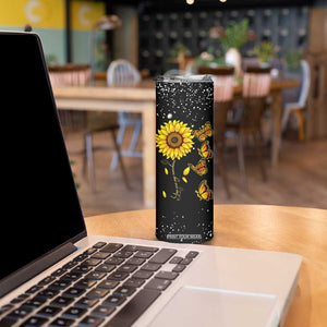 Sunflower Butterfly Skinny Tumbler Personalized TS04 Print Your Wear