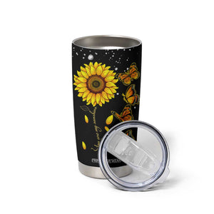 Sunflower Butterfly Tumbler Cup Personalized TS04 Print Your Wear