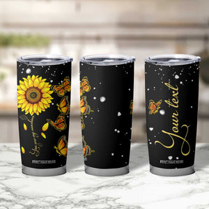 Sunflower Butterfly Tumbler Cup Personalized TS04 Print Your Wear