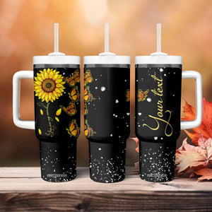 Sunflower Butterfly Tumbler With Handle Personalized TS04 Print Your Wear