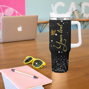 Sunflower Butterfly Tumbler With Handle Personalized TS04 Print Your Wear