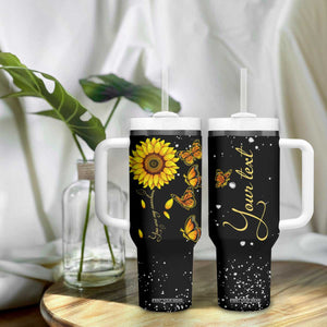 Sunflower Butterfly Tumbler With Handle Personalized TS04 Print Your Wear