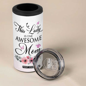 Butterfly Awesome Mom 4 in 1 Can Cooler Tumbler Personalized TS04 Print Your Wear