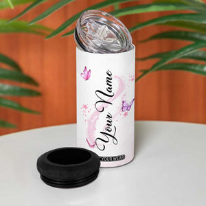 Butterfly Awesome Mom 4 in 1 Can Cooler Tumbler Personalized TS04 Print Your Wear