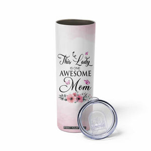 Butterfly Awesome Mom Skinny Tumbler Personalized TS04 Print Your Wear