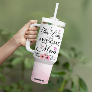 Butterfly Awesome Mom Tumbler With Handle Personalized TS04 Print Your Wear