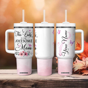 Butterfly Awesome Mom Tumbler With Handle Personalized TS04 Print Your Wear