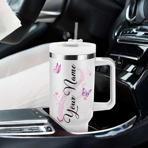 Butterfly Awesome Mom Tumbler With Handle Personalized TS04 Print Your Wear