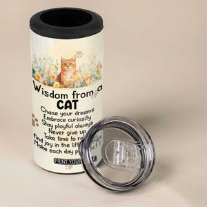 Wisdom From A Cat 4 in 1 Can Cooler Tumbler Personalized TS04 Print Your Wear