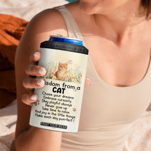 Wisdom From A Cat 4 in 1 Can Cooler Tumbler Personalized TS04 Print Your Wear