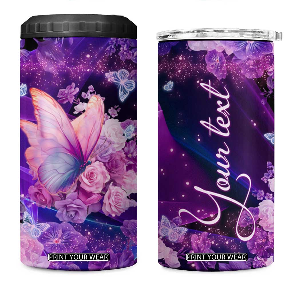 Butterfly 4 in 1 Can Cooler Tumbler Personalized TS04 One Size: 16 oz Multicolor Print Your Wear