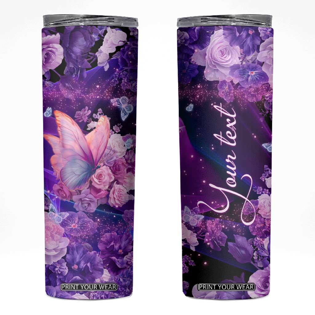 Butterfly Skinny Tumbler Personalized TS04 Multicolor Print Your Wear