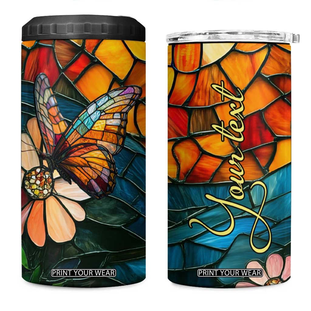 Butterfly Colorful Crystal Mosaic 4 in 1 Can Cooler Tumbler Personalized TS04 One Size: 16 oz Multicolor Print Your Wear