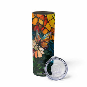 Butterfly Colorful Crystal Mosaic Skinny Tumbler Personalized TS04 Print Your Wear