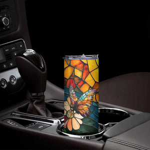 Butterfly Colorful Crystal Mosaic Skinny Tumbler Personalized TS04 Print Your Wear