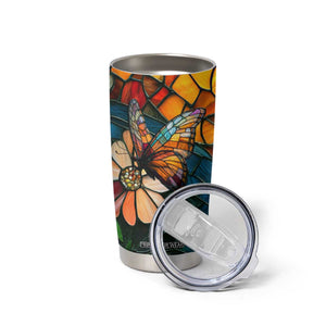 Butterfly Colorful Crystal Mosaic Tumbler Cup Personalized TS04 Print Your Wear