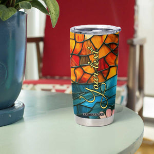 Butterfly Colorful Crystal Mosaic Tumbler Cup Personalized TS04 Print Your Wear