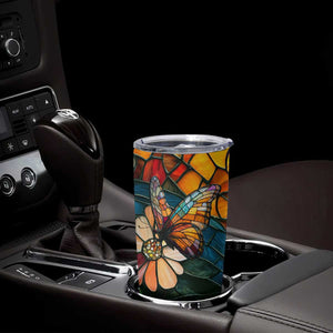 Butterfly Colorful Crystal Mosaic Tumbler Cup Personalized TS04 Print Your Wear