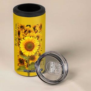 Butterfly Sunflower 4 in 1 Can Cooler Tumbler Personalized TS04 Print Your Wear