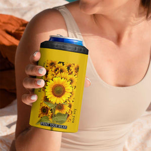 Butterfly Sunflower 4 in 1 Can Cooler Tumbler Personalized TS04 Print Your Wear