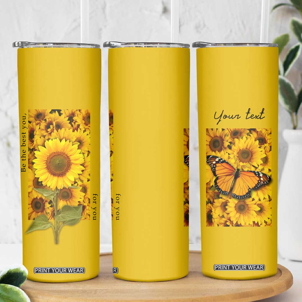 Butterfly Sunflower Skinny Tumbler Personalized TS04 Print Your Wear