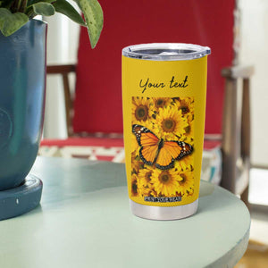 Butterfly Sunflower Tumbler Cup Personalized TS04 Print Your Wear