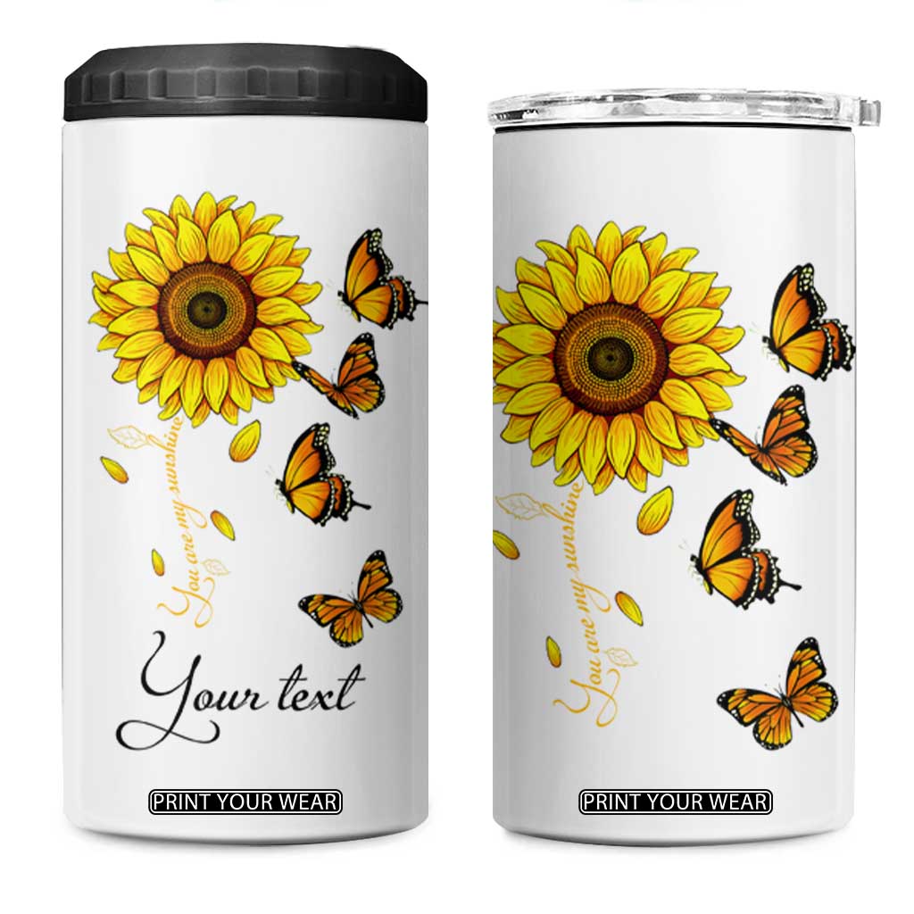 Butterfly Sunflower You Are My Sunshine 4 in 1 Can Cooler Tumbler Personalized TS04 One Size: 16 oz Multicolor Print Your Wear