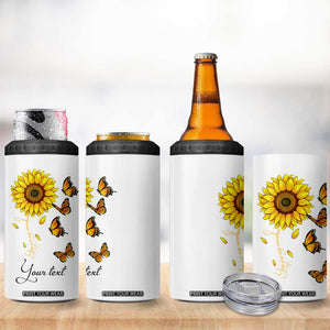 Butterfly Sunflower You Are My Sunshine 4 in 1 Can Cooler Tumbler Personalized TS04 Print Your Wear