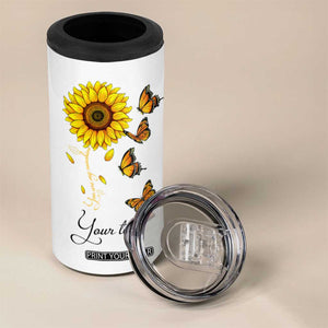 Butterfly Sunflower You Are My Sunshine 4 in 1 Can Cooler Tumbler Personalized TS04 Print Your Wear