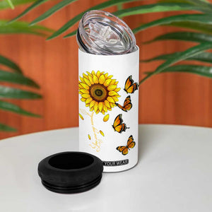 Butterfly Sunflower You Are My Sunshine 4 in 1 Can Cooler Tumbler Personalized TS04 Print Your Wear