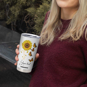 Butterfly Sunflower You Are My Sunshine Tumbler Cup Personalized TS04 Print Your Wear