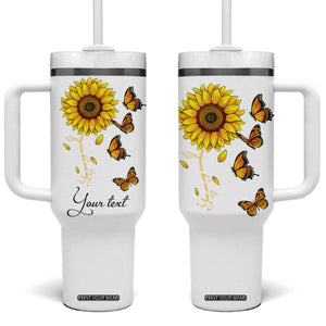 Butterfly Sunflower You Are My Sunshine Tumbler With Handle Personalized TS04 One Size: 40 oz Multicolor Print Your Wear