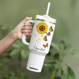 Butterfly Sunflower You Are My Sunshine Tumbler With Handle Personalized TS04 Print Your Wear