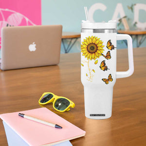 Butterfly Sunflower You Are My Sunshine Tumbler With Handle Personalized TS04 Print Your Wear