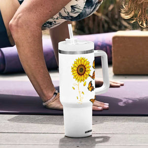 Butterfly Sunflower You Are My Sunshine Tumbler With Handle Personalized TS04 Print Your Wear