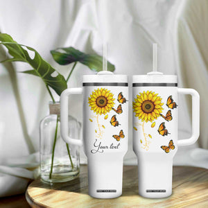 Butterfly Sunflower You Are My Sunshine Tumbler With Handle Personalized TS04 Print Your Wear