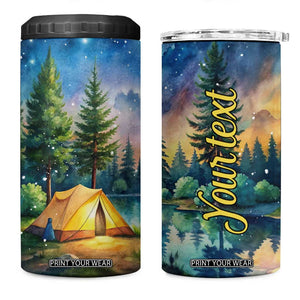 Camping Tent 4 in 1 Can Cooler Tumbler Personalized TS04 One Size: 16 oz Multicolor Print Your Wear