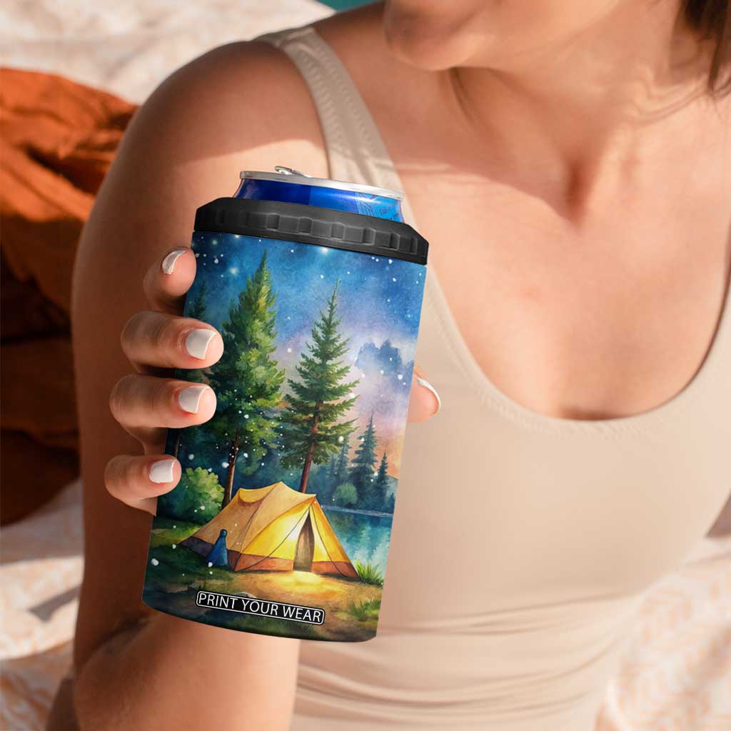 Camping Tent 4 in 1 Can Cooler Tumbler Personalized TS04 Print Your Wear