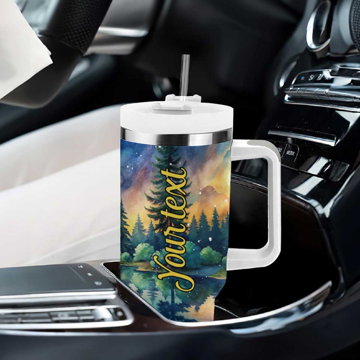 Camping Tent Tumbler With Handle Personalized TS04 Print Your Wear