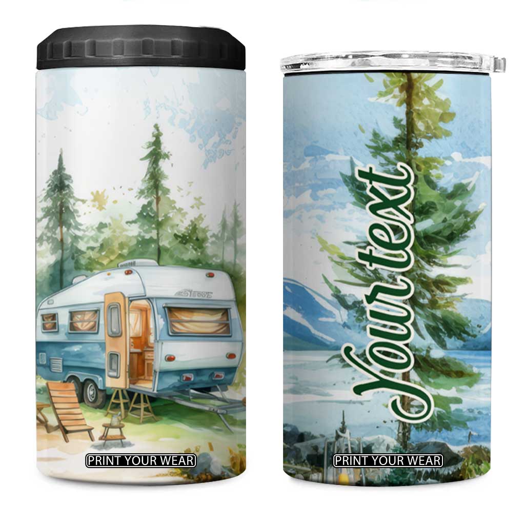 Camping Lover 4 in 1 Can Cooler Tumbler Personalized TS04 One Size: 16 oz Multicolor Print Your Wear