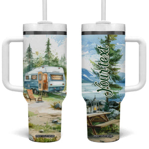 Camping Lover Tumbler With Handle Personalized TS04 One Size: 40 oz Multicolor Print Your Wear