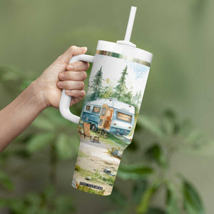 Camping Lover Tumbler With Handle Personalized TS04 Print Your Wear