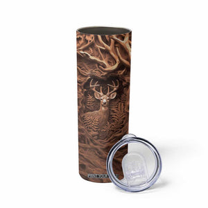 Deer Wooden Carving Skinny Tumbler Personalized TS04 Print Your Wear